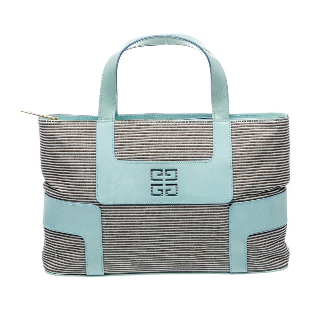 Givenchy Striped Canvas & Leather 4G Tote – Rare Vintage